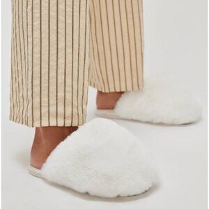 Free People Snowball Faux Fur Slipper in Snow White Size 38 - NEW